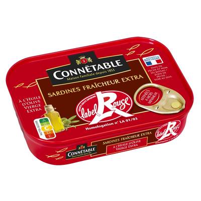 Connetable Sardines à l'Huile d'Olive Vierge Label Rouge, 115g