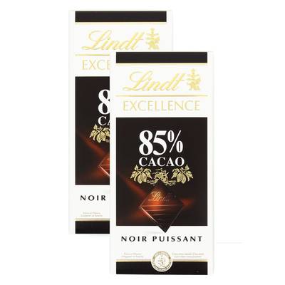 Lindt Excellence noir puissant 85%, 2x100g