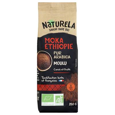 Naturela Café Moulu Pur Arabica Moka Ethiopie Bio, 250g