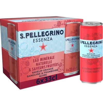 San Pellegrino Boisson pétillante saveur orange sanguine & framboise noire, 6x33cl