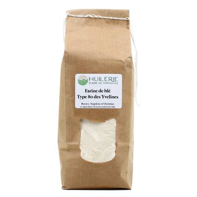 Huilerie Plaine de Versailles Farine de blé T80 cultivé dans les Yvelines, 1kg