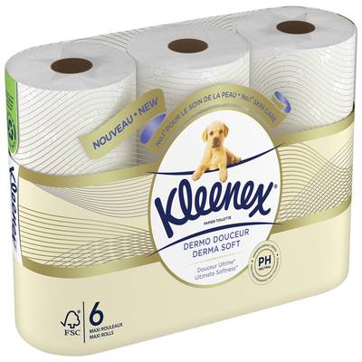 Kleenex Papier toilette Kleenex Dermo Douceur, 6 rouleaux