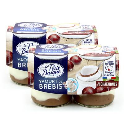 Petit Basque Yaourt de brebis sur lit de chataigne, 2 packs de 2x125g