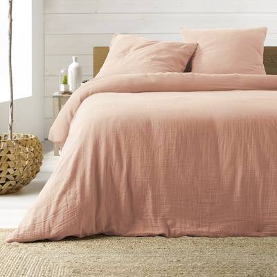 Douceur D Interieur Parure gaze rose, 240x 220 cm 3 pièces