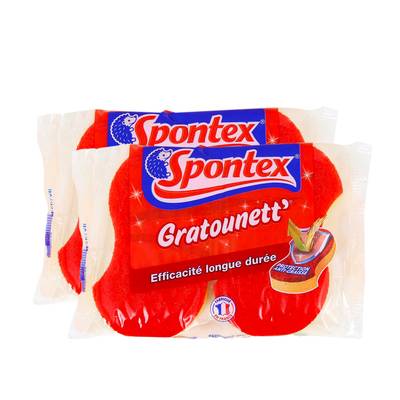 Spontex Éponges grattantes Gratounett', Lot de 2x2 pièces