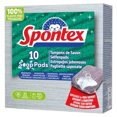 Spontex Tampons de Savon Non Rayant, 10 tampons