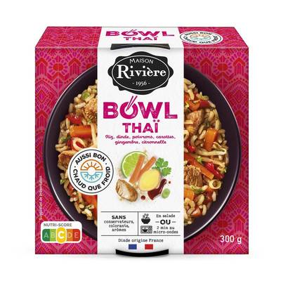 Maison Rivière Bowl Thailandais - Riz, Dinde, Poivrons, Carottes, Gingembre, 300g