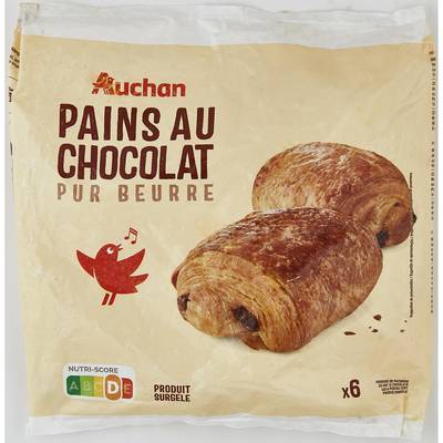 Auchan Pain au chocolat pur beurre, 450g