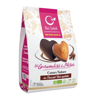 Bio Soleil Coeur nature au chocolat noir bio, 180g