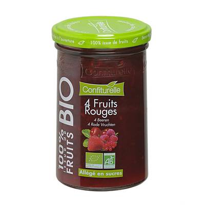 Confiturelle Confiture 4 Fruits Rouges Bio Allégé en sucre, 290g