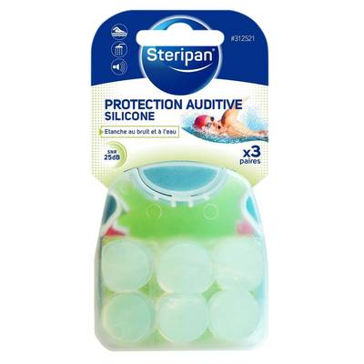 Steripan Protections auditives silicone imperméables, 6 pièces