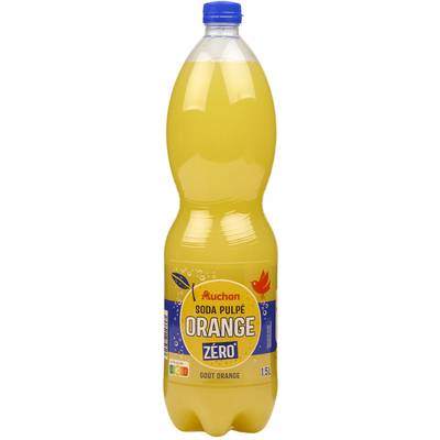Auchan Soda pulpée à l'orange zéro, 1,5L