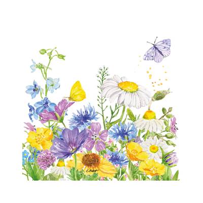 Paperproducts Design Serviettes en papier Summer Flowers, 20 serviettes de 33 x 33 cm