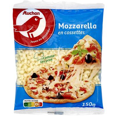 Auchan Mozzarella en cossettes, 150g
