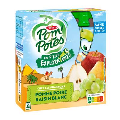 Pom Potes Compotes Les P'tits Explorateurs chez les Pharaons, 4x90g