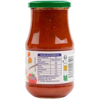 Auchan Sauce tomate cuisinée en bocal, 420g
