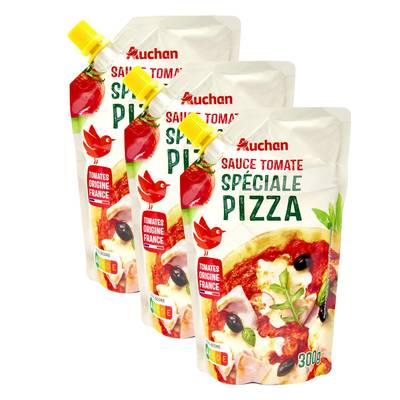 Auchan Sauce spéciale pizza sachet refermable, Lot de 3x300g