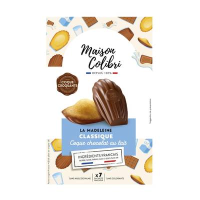 Maison Colibri Madeleine coque chocolat au lait x7, 182g