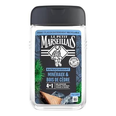Le Petit Marseillais Gel Douche Homme Minéraux & Bois de Cèdre, 250ml