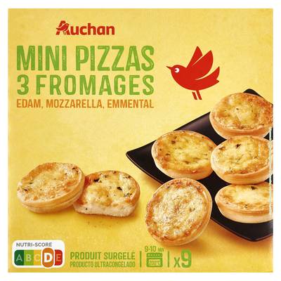 Auchan Mini pizza aux 3 fromages, 270g