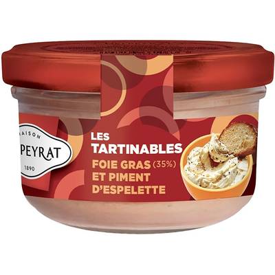 Delpeyrat Tartinable de Foie Gras 35% de Canard au Piment d'Espelette, 120g