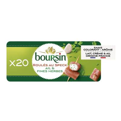 Boursin 20 Fromages apéritif au speck ail et fines herbes, 100g