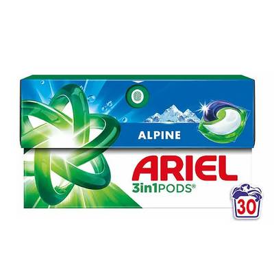 Ariel Capsules lessive Alpine 3en1, 30 capsules