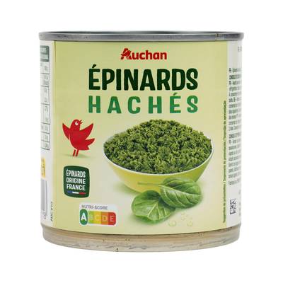 Auchan Epinards hachés, 395g