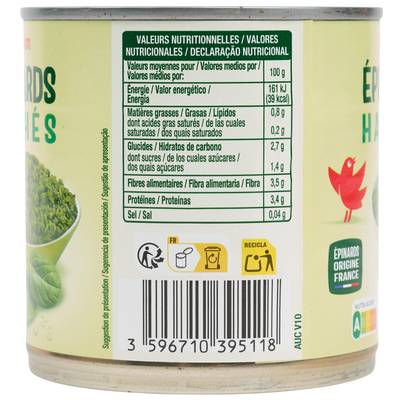 3596710395118 - Auchan - Epinards hachés