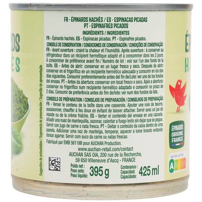 3596710395118 - Auchan - Epinards hachés