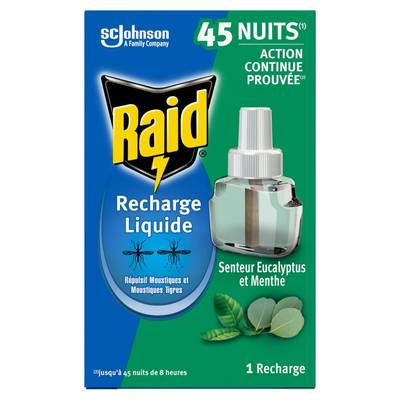 Raid Recharge électrique 45 nuit eucalyptus et menthe, 1 recharge