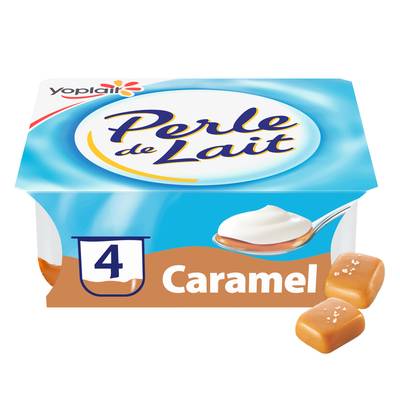Perle de lait Yaourt sur Lit de Caramel, 4x125g