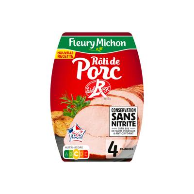 Fleury Michon Rôtis de Porc Label Rouge, 4 tranches - 160g