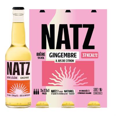 NATZ Bière aromatisée au gingembre 5°, 3x33cl