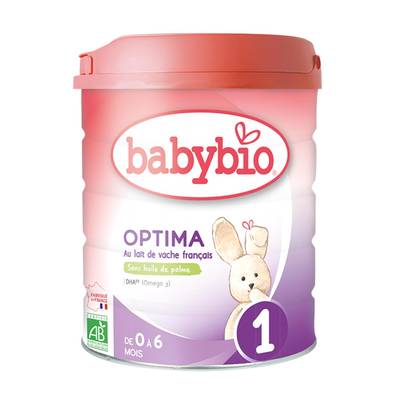 Babybio Lait bébé en poudre Optima Bio 1er âge, 0-6 mois, 800g