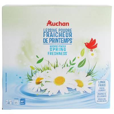 Auchan Lessive en poudre Fraicheur, 2kg