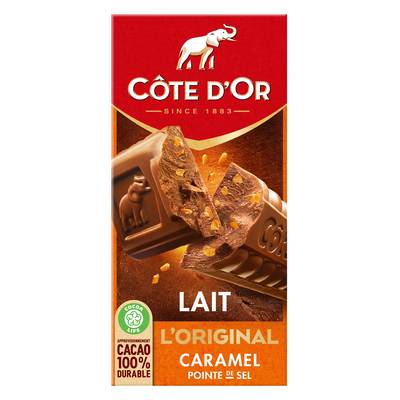 Côte d'Or Tablette au chocolat au lait et caramel pointe de sel, 190g