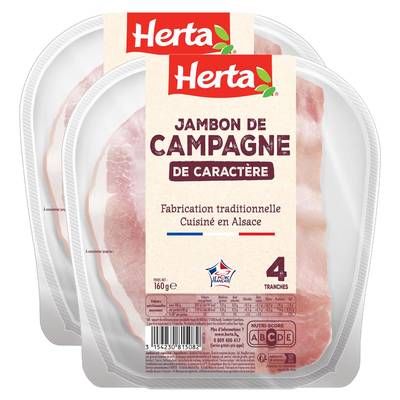Herta Jambon de Campagne, Lot de 2x150g