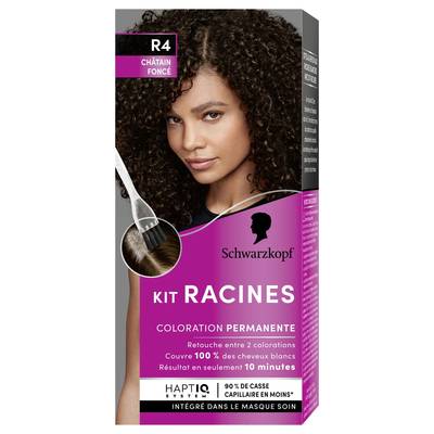 Schwarzkopf Kit retouches racines châtain foncé, R4 Châtain foncé