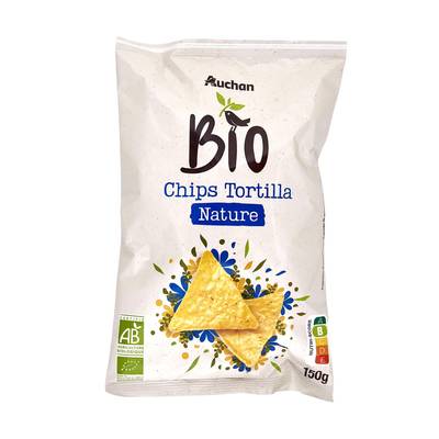 Auchan BIO Chips tortillas nature bio, 150g