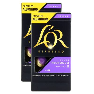 L'or Espresso Café Lungo profondo intensité 8, 2x10 capsules