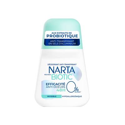 Narta Déodorant Biotic Efficacité Anti-Odeurs Invisible, 50ml