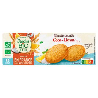 Jardin Bio Etic 9 Biscuits Sablés Coco Citron Bio, 150g