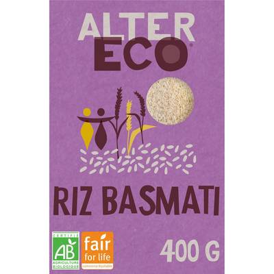 Alter Eco - Commerce Equitable Riz Long Grain Basmati bio d'Inde, 400g