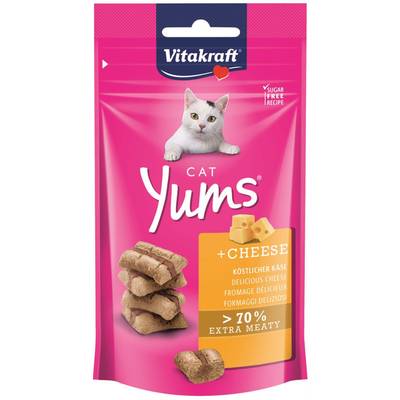 Vitakraft Cat Yums Bouchées au Fromage - Récompense Friandise pour Chat, 40g