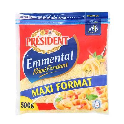 Président Emmental râpé fondant, 500g