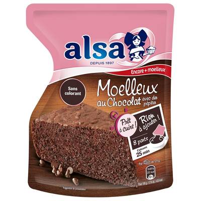 Alsa Préparation gâteau moelleux au chocolat, 500g