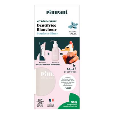 Pimpant Dentifrice Blancheur Kit Découverte, 1 recharge + 1 bouteille