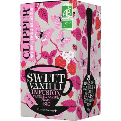 Clipper Infusion Sweet Vanilli - Vanille Fraise Bio - 20 sachets, 40g