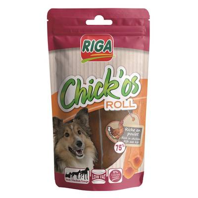 Riga Chick'Os Roll au Poulet - Friandise Récompense pour Chien, 75g